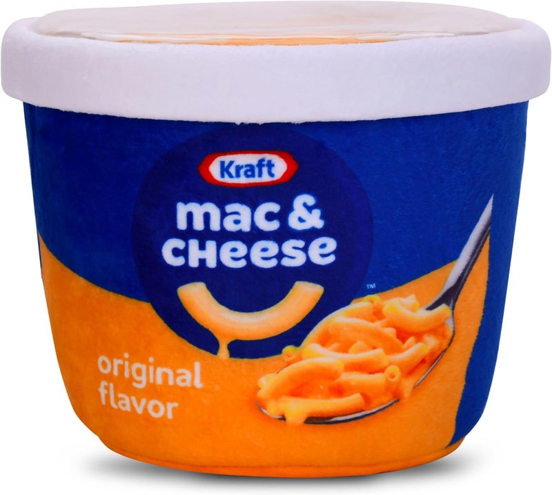 iscream طقم وسائد كرافت ماكاروني وجبنة 6.5" × 6" مع 4 وسائد ماكاروني محشوة صغيرة - عبوة ميكروويف - Image 2